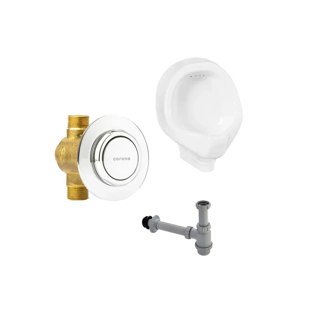 Fotografía de Kit orinal Mediano con válvula push de empotrar. - Construmarket