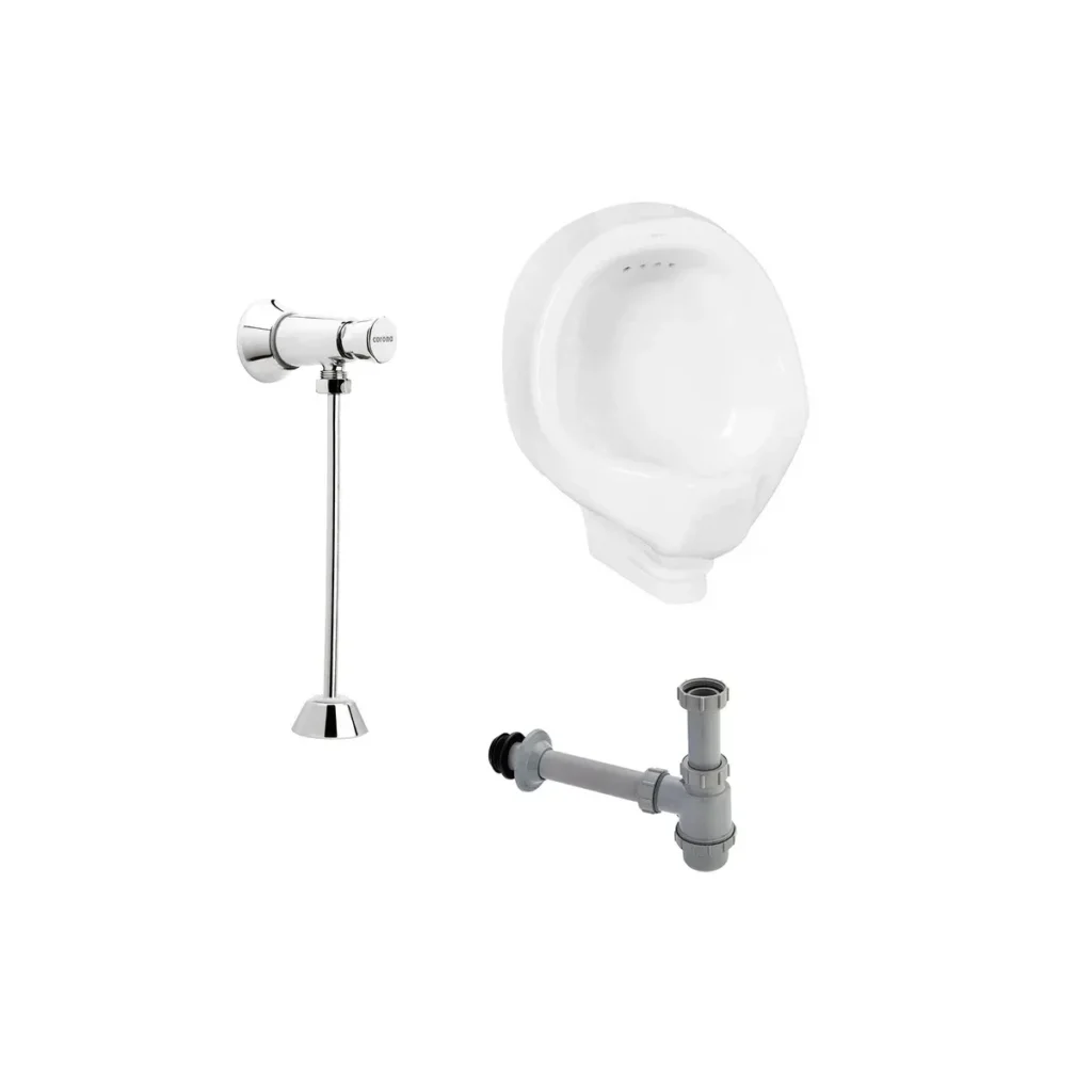 Fotografía de Kit orinal Mediano con válvula push expuesta. - Construmarket