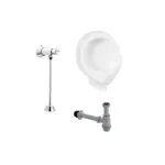 Fotografía de Kit orinal Mediano con válvula push expuesta. - Construmarket