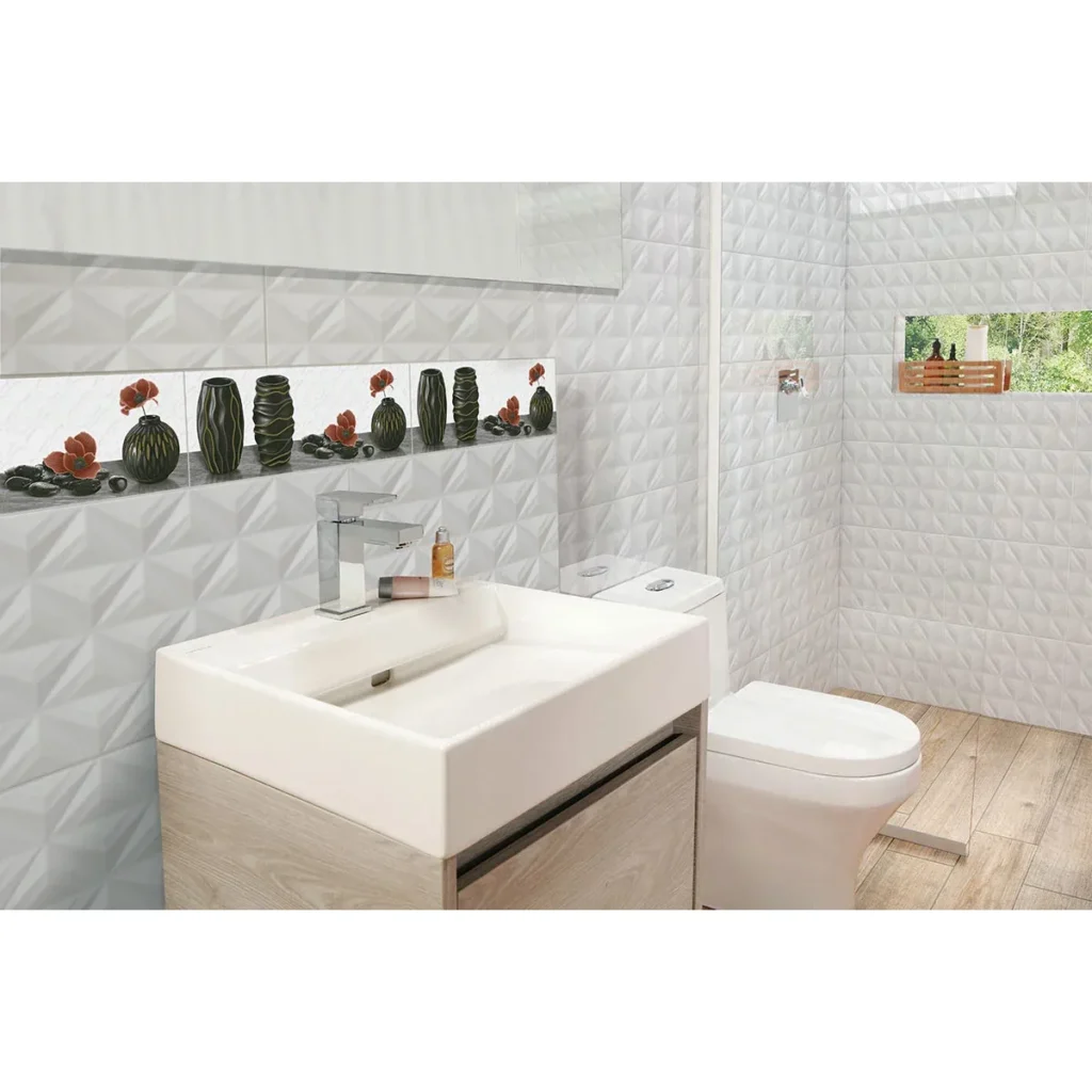 Fotografía de Listón de cerámica para pared Amapola Multicolor 15X45 - Construmarket