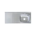 Fotografía de Mesón Acero Inoxidable Esc Derecha Monoc 120X50 C/Est - Construmarket