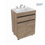 Fotografía de Mueble Aluvia a piso miel con lavamanos 60x45 cm - Construmarket
