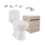 Fotografía de Combo Sanitario Corona Cima Alongado Mueble Aluvia Ceniza - Construmarket