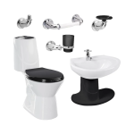Fotografía de Combo Sanitario Corona Happy Ii 4.8 Lts Negro - Construmarket