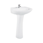 Fotografía de Lavamanos Con Pedestal Corona Máximo Blanco - Construmarket