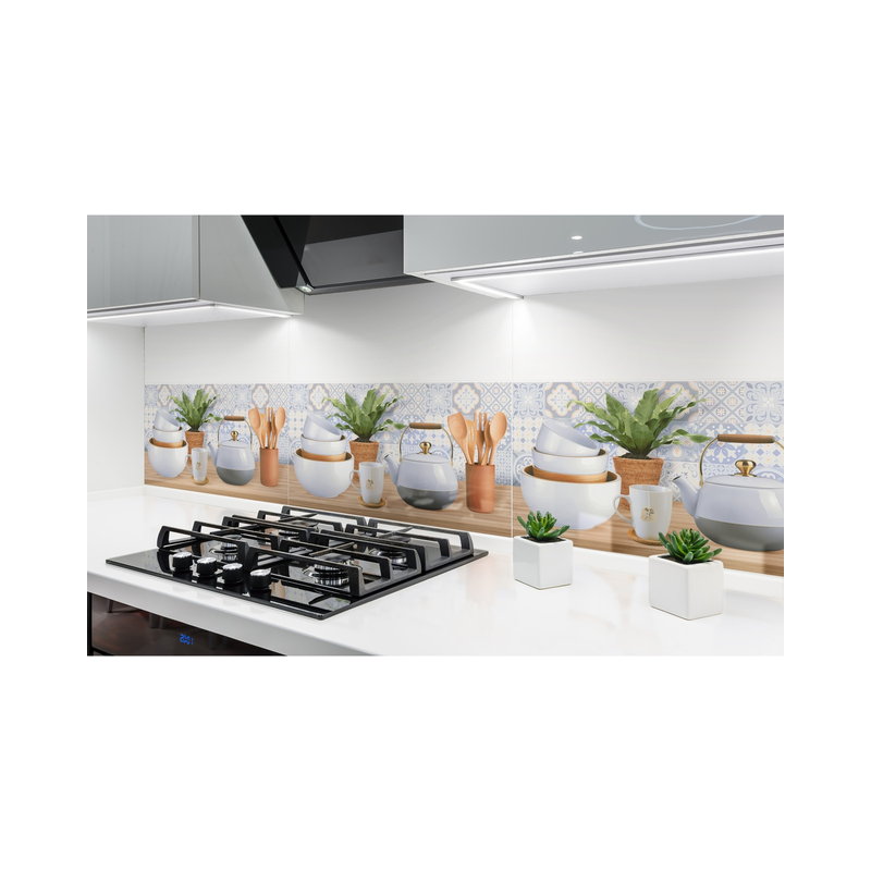Fotografía de Pared Base Decorada Corona Micaela Multicolor 30x60 cm Brillante para Cocina -...
