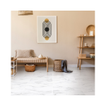 Fotografía de Piso Cerámico Corona Capri Blanco 55.2x55.2 cm Marmolizado Brillante - Construmarket